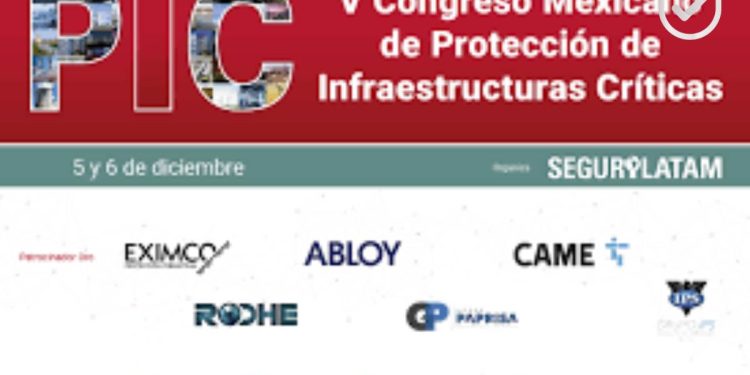 En la imagen se ve el logo del v congreso mexicano de protección de infraestructuras críticas.