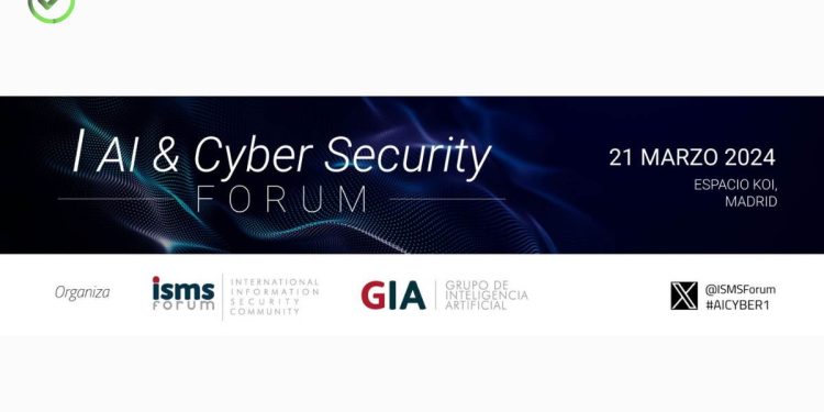 En la imagen se ve el flyer de I AI & cyber security forum 2024 I foro de inteligencia artificial y ciberseguridad