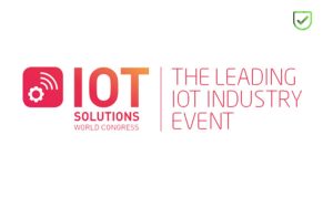 En la imagen se ve el flyer de IOT Solutions World Congress