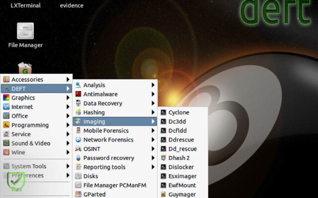 En la imagen se ve la interfaz de deft linux